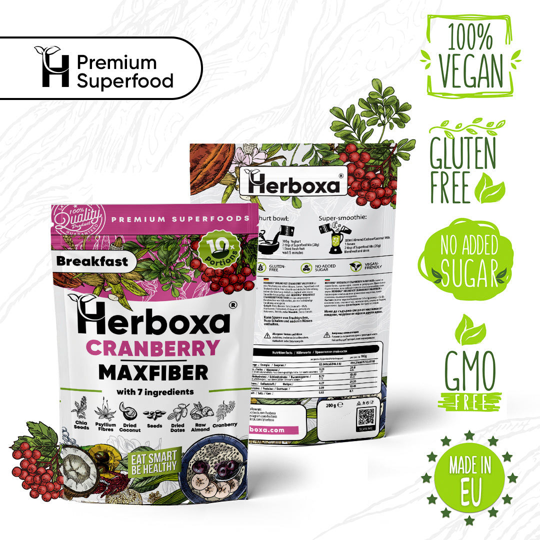 Cranberry Maxfiber – fiberrik och hälsosam “snabbmat” till frukost