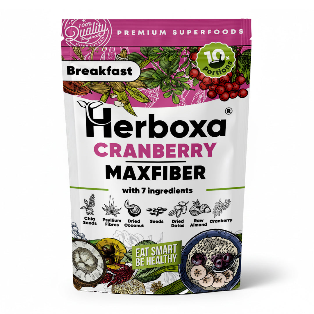 Cranberry Maxfiber – fiberrik och hälsosam “snabbmat” till frukost